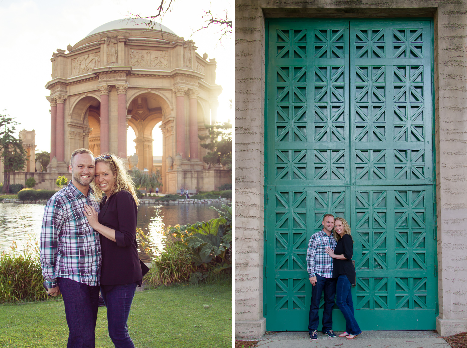 Emotional Engagement photos in front of the dome, the Palace of Fine Arts,