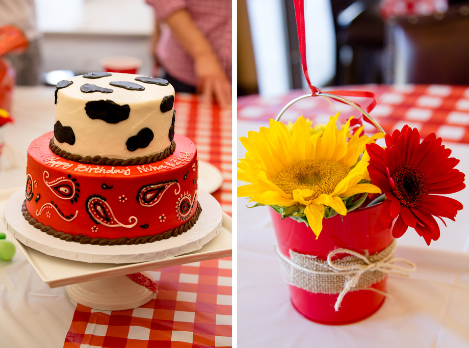 Cowboy themed birthday cake & decoration idea - Bay area party photographer
