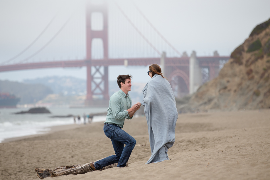 A perfect place to pop the question, with the Golden Gate Bridge as the surprise marriage proposal backdrop!