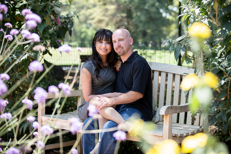 Save-the-date engagement photos | Rose garden at Central Park, San Mateo