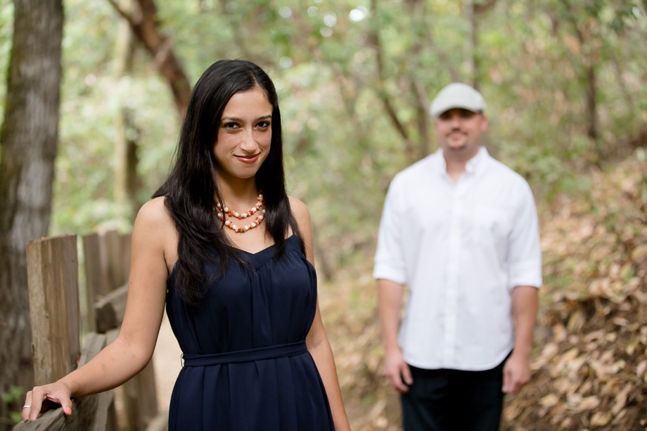 Engagement shoot on hiking trail at Huddart Park in Woodside