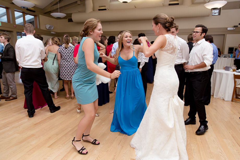 Bride with guests on the dance floor at Ladera Oaks