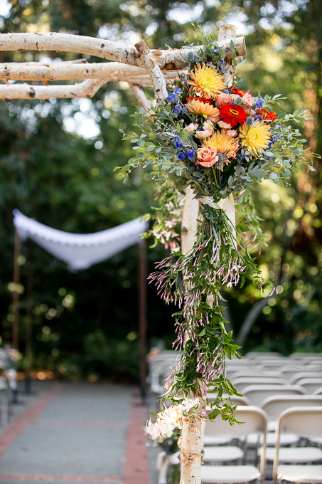 Beautiful floral arrangement for the ceremony