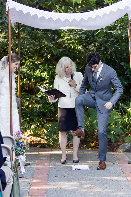Groom crushing the glass - Jewish wedding tradition