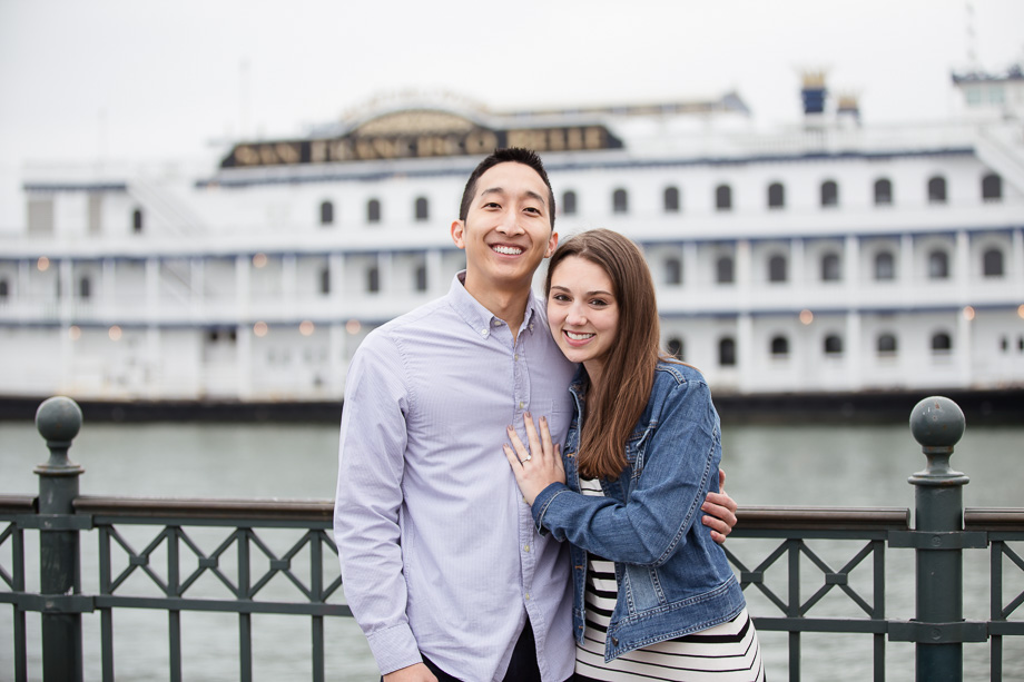 T&E (travelled from FL) are engaged in front of San Francisco Belle!