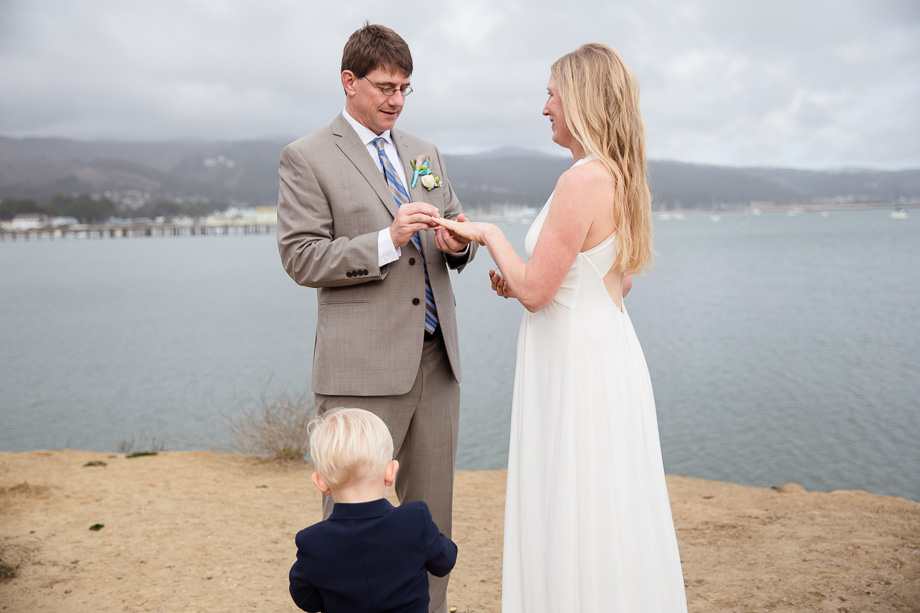 precious moment - the cute little ring bearer wouldnt leave when bride and groom were exchanging their rings
