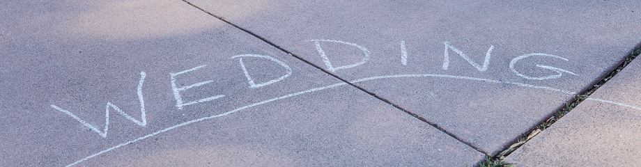Wedding chalk directional sign