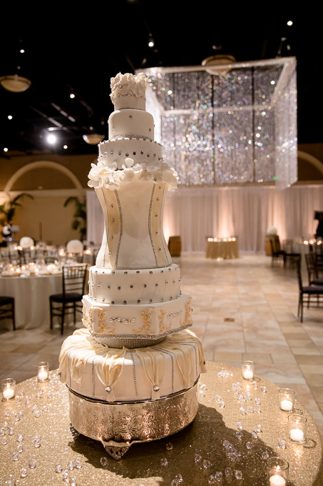 DIY wedding cake - bride made this elegant seven-tier wedding cake herself