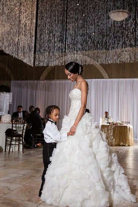Bride dancing with her son