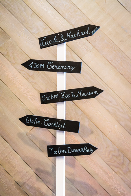 DIY wedding sign - directional sign and program 2 in 1