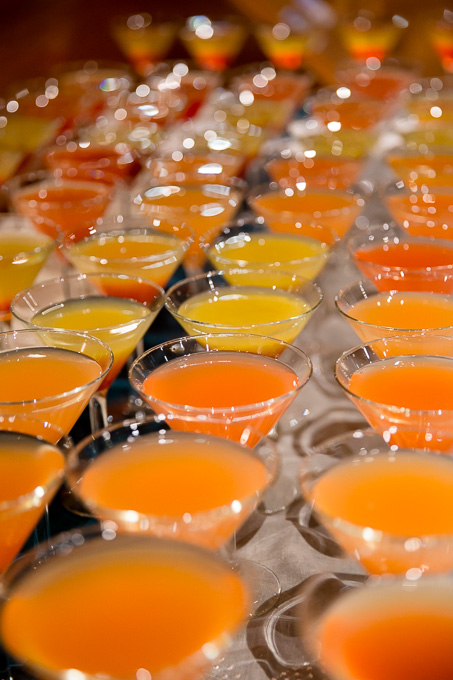 yellow and orange wedding cocktail