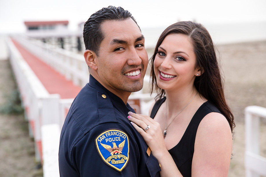san francisco police officer engagement photo
