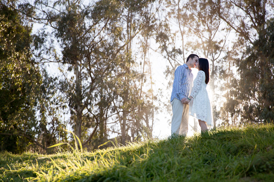lovely backlit engagement photo at Crissy Field