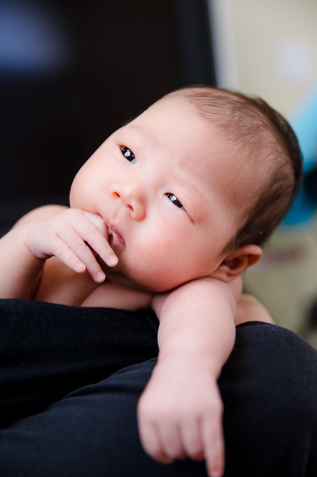 little thinker - newborn photo