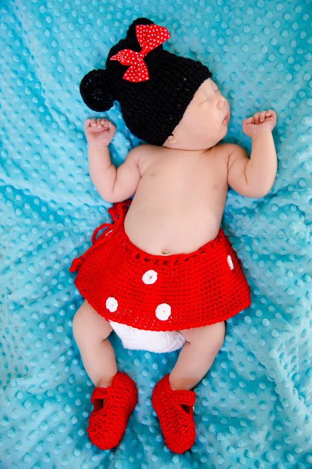 cute little one month Minnie mouse newborn photo