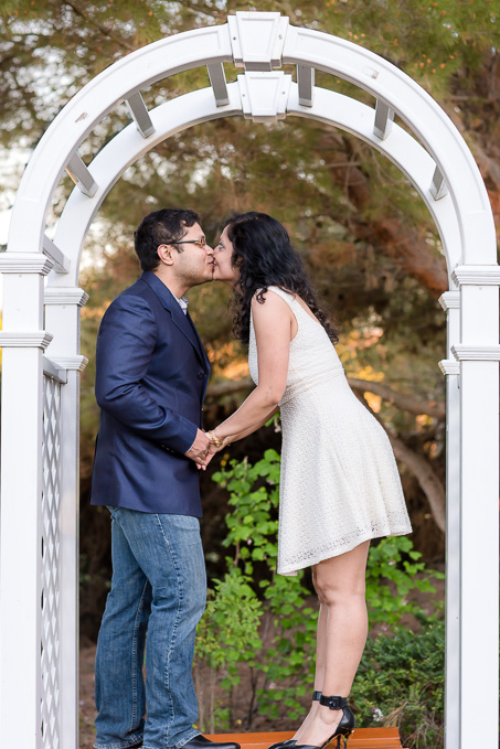 cute engagement photo at the rengstorff house in mountain view