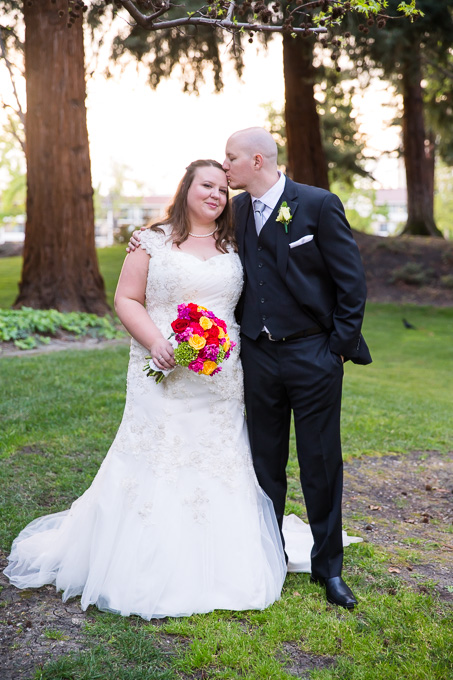 bride and groom post ceremony portrait