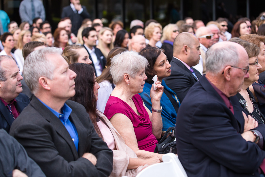 guests are touched by the couples vows for each other