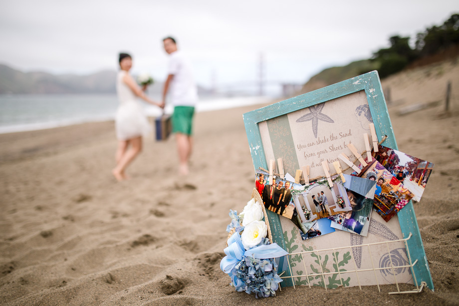 Lovely save the date photo at Baker Beach