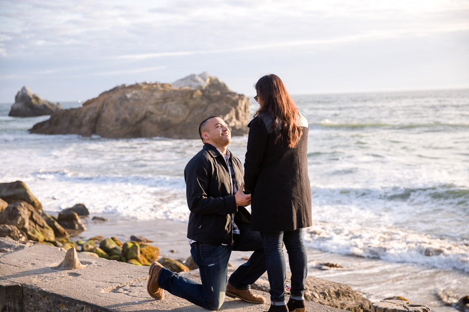 a surprise marriage proposal at sutro baths