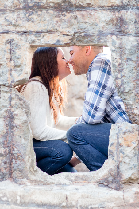 kissing inside the ruins