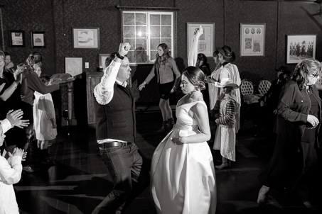 bride and groom dancing at the reception