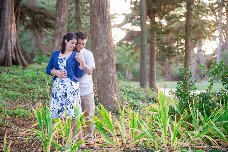 pretty couple photo in a redwood forest