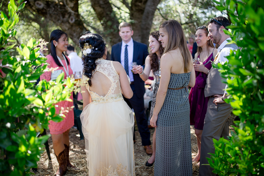 bride mingling with guests