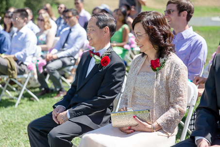 brides parents at the ceremony