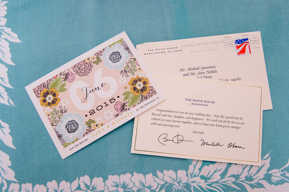 A letter from the white house to the bride and groom