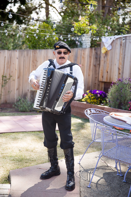 Musician playing accordion at the wedding ceremony