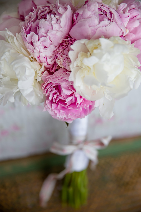 stunning peony bridal bouquet pink and cream