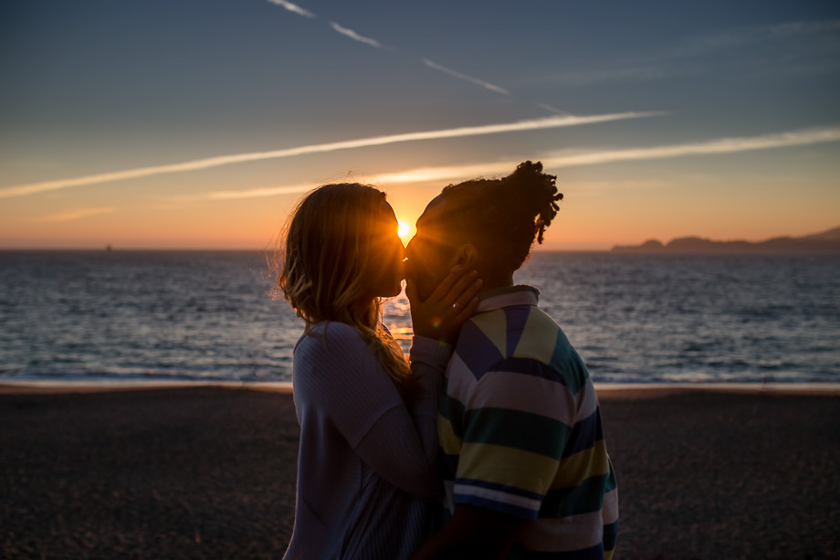 kiss in the sunset - San Francisco wedding photographer
