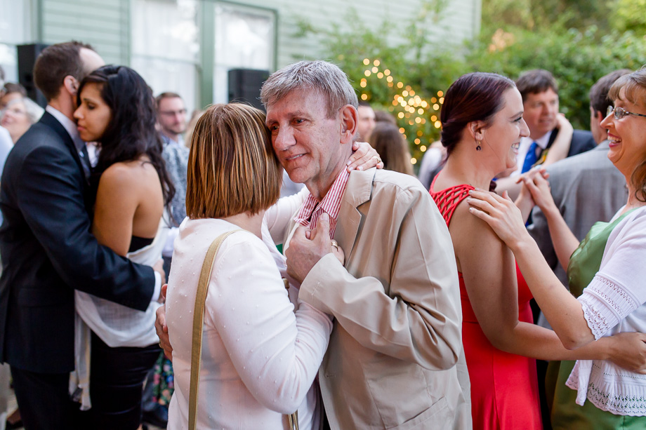 guests dancing during the wedding reception