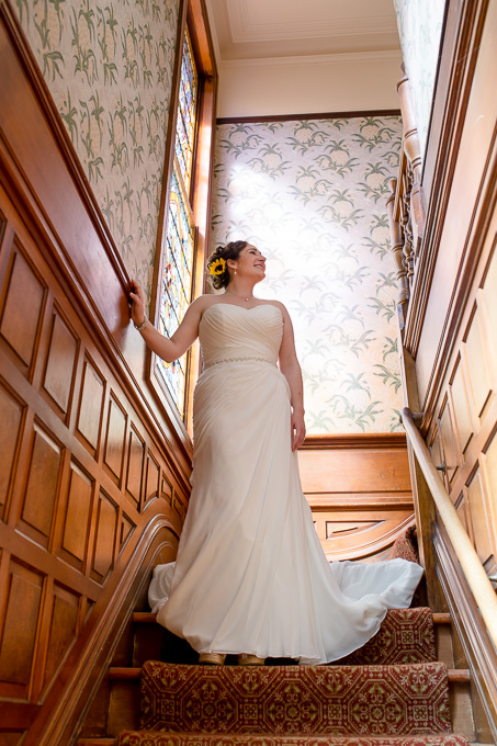 bride portrait inside Falkirk Mansion - San Rafael Falkirk Cultural Center