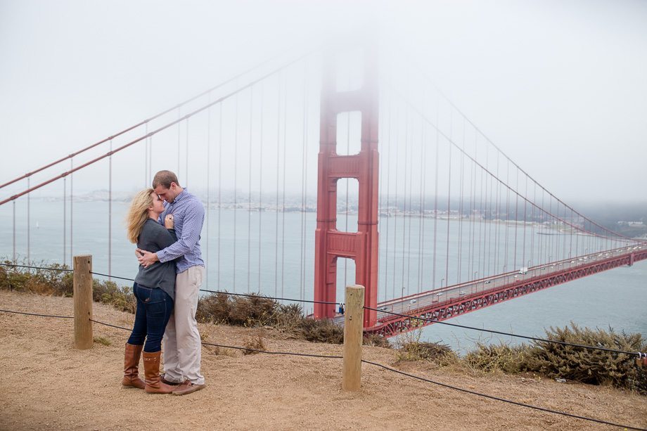 foggy golden gate bridge couple portrait
