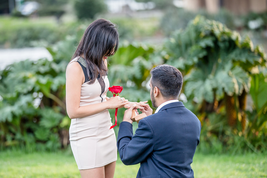 romantic surprise proposal in San Francisco