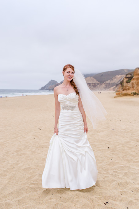 Half moon bay wedding beach portrait