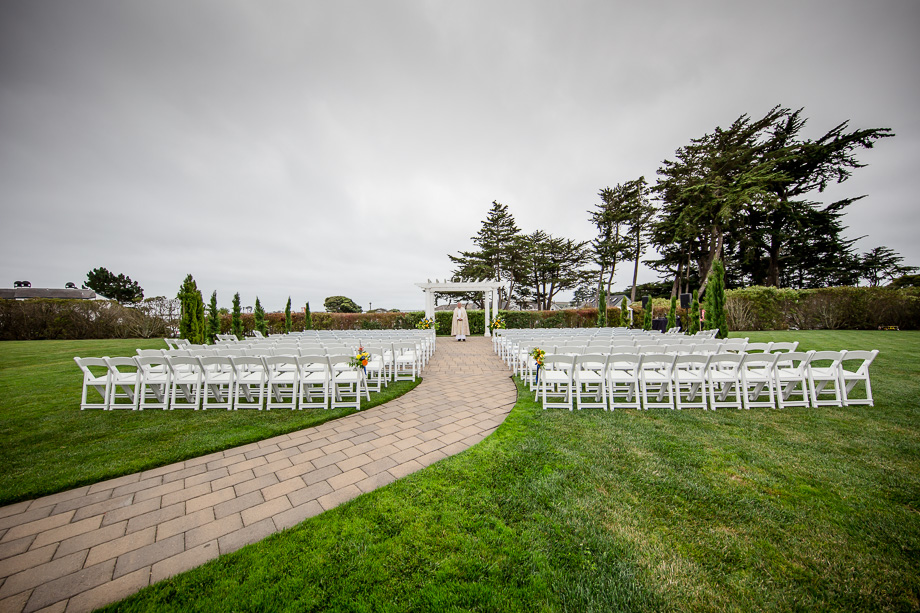 outdoor wedding ceremony site at Oceano Hotel and Spa, Half Moon Bay