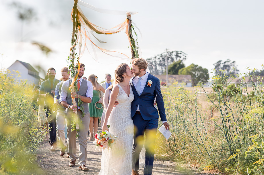 ultra romantic wedding parade captured candidly - Bay Area wedding photographer