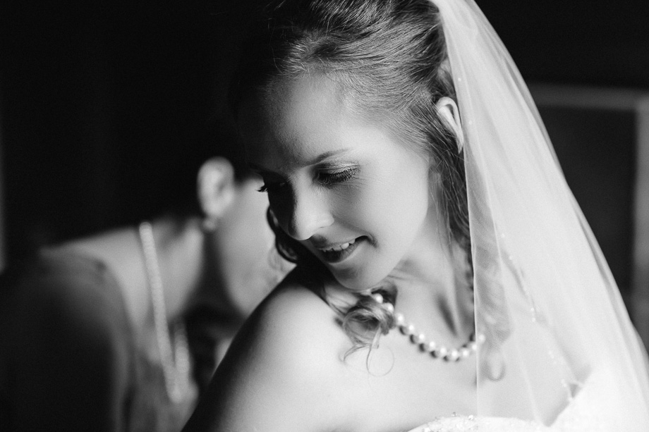 timeless black and white bridal portrait