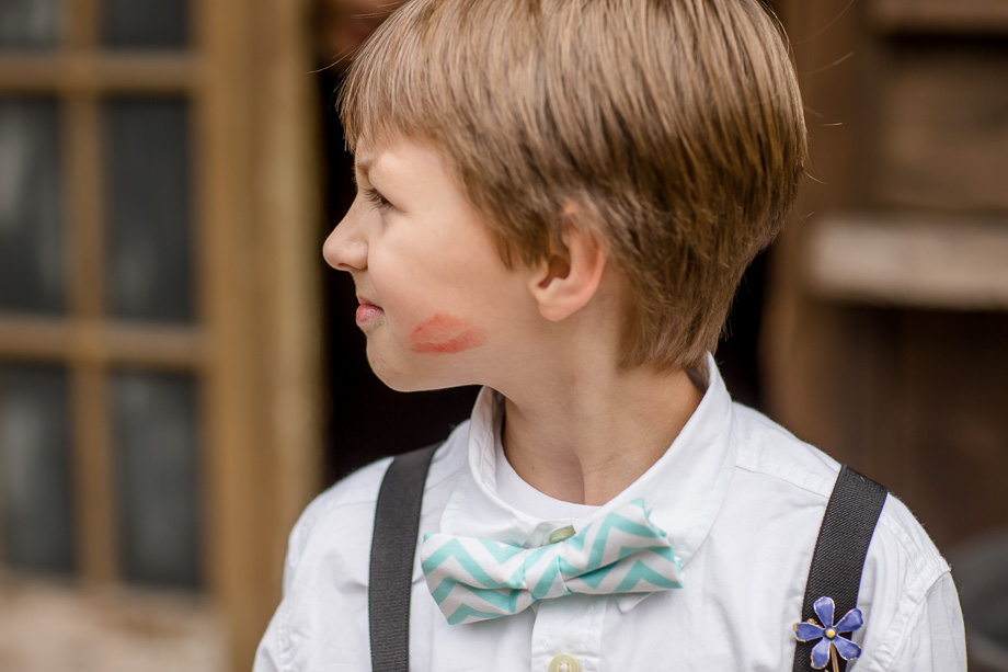 a lipstick stain on ring bearers face