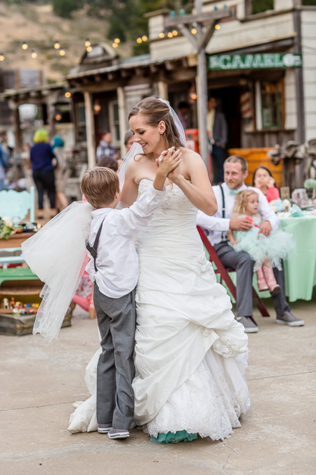bride dancing with her son
