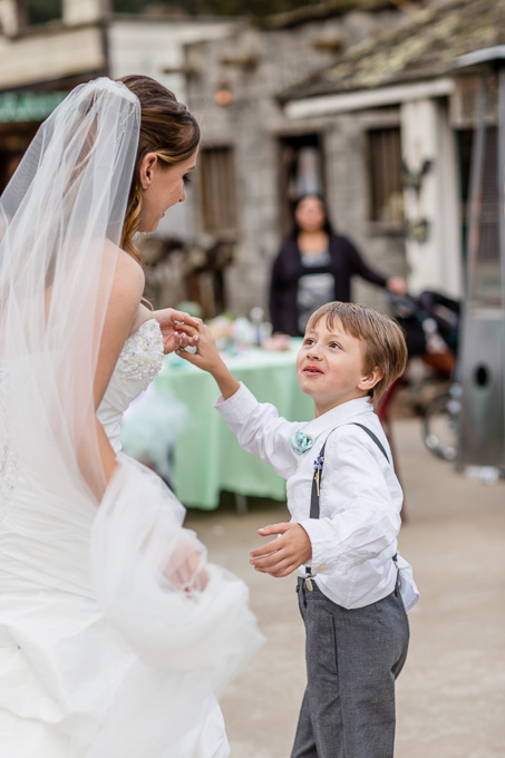 bride twerling with her son