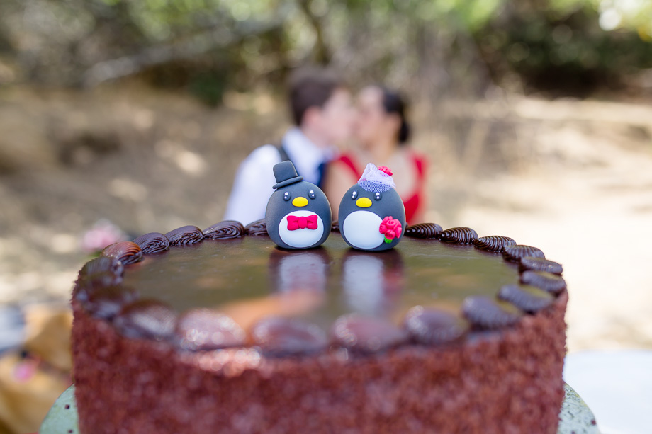 super cute penguin wedding cake toppers