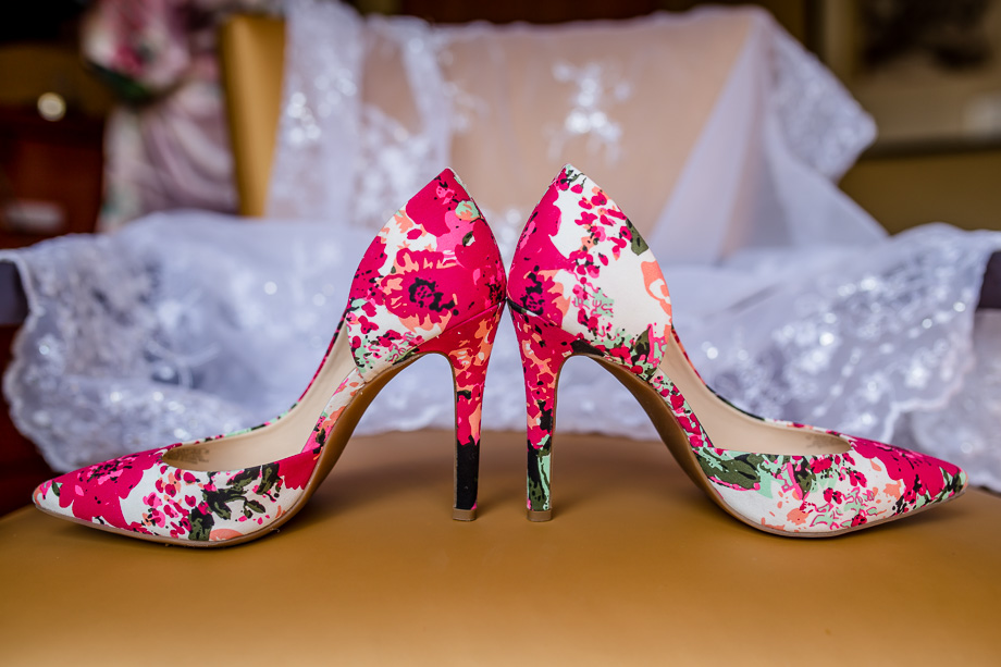 beautiful floral bridal shoes