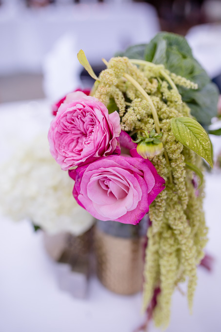 beautiful floral centerpiece at Deer Park Villa wedding reception