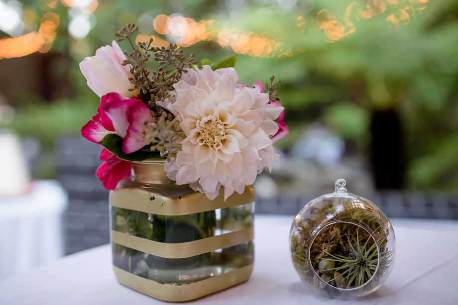 stunning floral arrangement at Deer Park Villa for wedding reception