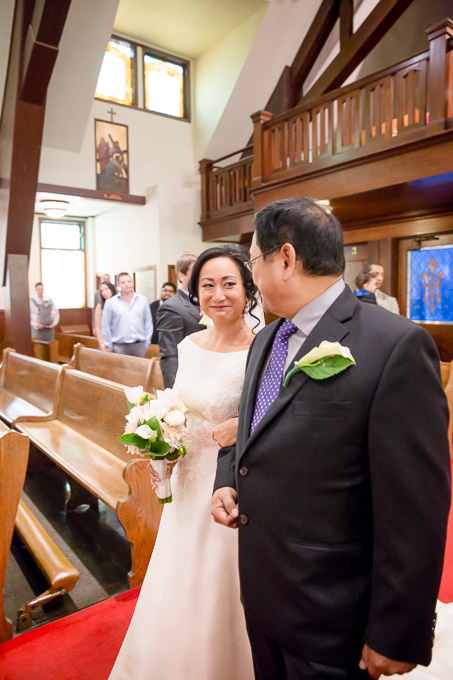 an emotion moment between the bride and her father - St. Anselm Catholic Church wedding