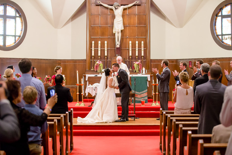 wedding ceremony at St. Anselm Catholic Church